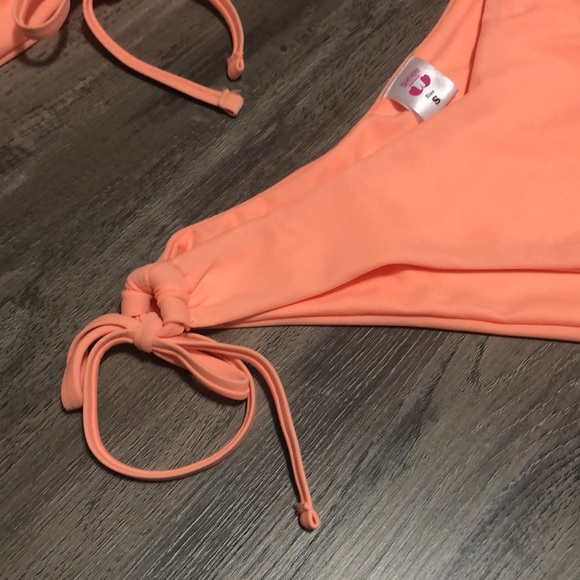 SHEKINI Women Bandeau Bikini Drawstring Tie Knot Bathing Suit Two Piece Swimsuit - Picture 8 of 16